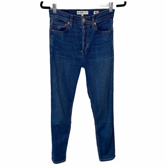 RE/DONE Denim High Rise Ankle Crop Skinny Jeans 26 - Picture 2 of 14